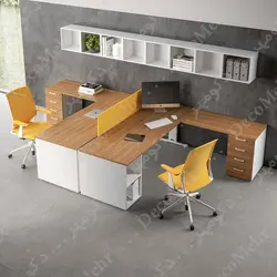 میز کار گروهی 2 نفره ال MDF - دکومهر
