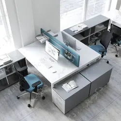 میز کار گروهی 2 نفره ال MDF - دکومهر