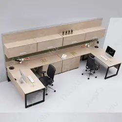 میز کار گروهی 2 نفره ال MDF - دکومهر