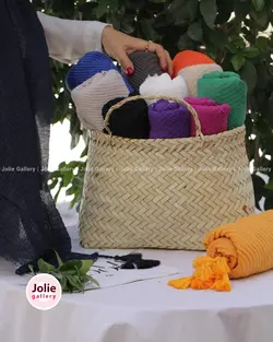 شال پلیسه نخی 12 رنگ