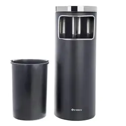 سطل زباله همراه با زیرسیگاری فلزی باحجم 20 لیتر براسیانا