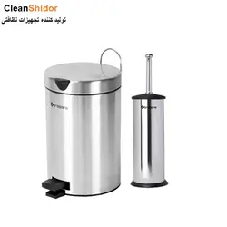 سطل زباله پدالی 3 لیتری و برس دستشویی Brasiana