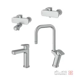 شیرآلات شودر مدل تاین کروم مات