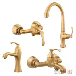 شیرآلات شودر مدل کلاسیک طلایی مات