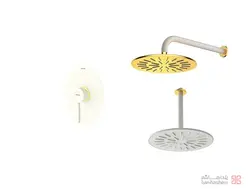 متعلقات شیر حمام توکار شودر مدل روگن تیپ 1 BRASS شیری طلایی