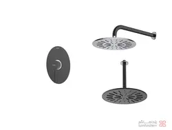 متعلقات شیر حمام توکار شودر مدل روگن تیپ 1 BRASS مشکی کروم