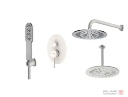 متعلقات شیر حمام توکار شودر مدل روگن تیپ 3 BRASS شیری کروم
