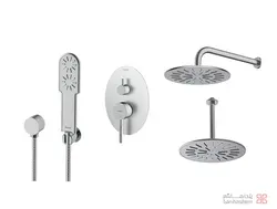 متعلقات شیر حمام توکار شودر مدل روگن تیپ 3 BRASS کروم مات