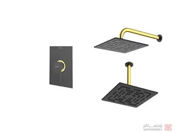 متعلقات شیر حمام توکار شودر مدل رومر پلاس تیپ 1 BRASS مشکی طلایی