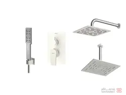 متعلقات شیر حمام توکار شودر مدل رومر پلاس تیپ 3 BRASS شیری کروم
