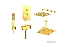 متعلقات شیر حمام توکار شودر مدل رومر پلاس تیپ 4 BRASS طلایی