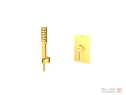 متعلقات شیر حمام توکار شودر مدل رومر تیپ 2 BRASS طلایی مات