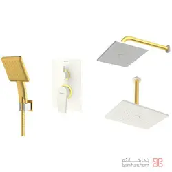 متعلقات شیر حمام توکار شودر مدل رومر تیپ 3 ABS شیری طلایی