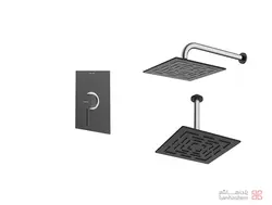 متعلقات شیر حمام توکار شودر مدل رومر تیپ 1 BRASS مشکی کروم