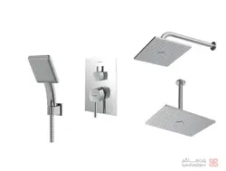 متعلقات شیر حمام توکار شودر مدل رومر تیپ 3 ABS کروم