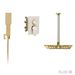 متعلقات شیر حمام توکار شودر مدل رومر تیپ 3 BRASS شیری طلایی