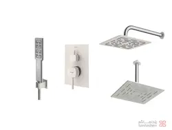 متعلقات شیر حمام توکار شودر مدل رومر تیپ 3 BRASS شیری کروم