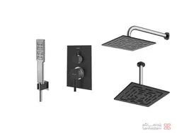 متعلقات شیر حمام توکار شودر مدل رومر تیپ 3 BRASS مشکی کروم
