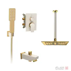 متعلقات شیر حمام توکار شودر مدل رومر تیپ 4 BRASS شیری طلایی