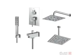 متعلقات شیر حمام توکار شودر مدل رومر تیپ 4 BRASS کروم