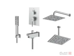 متعلقات شیر حمام توکار شودر مدل رومر تیپ 4 BRASS کروم مات