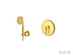 متعلقات شیر حمام توکار شودر مدل زیگموند تیپ 2 BRASS طلایی مات
