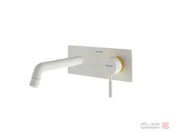 متعلقات شیر روشویی یک تکه توکار شودر مدل روگن شیری طلایی