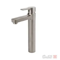 شیر روشویی بلند کسری مدل امگا کروم مات
