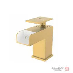 شیر روشویی آبشاری کلار مدل فلت طلایی مات