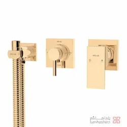 ملزومات توالت بیده دار توکار لاکچری کلار مدل فلت طلایی