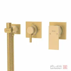 ملزومات توالت بیده دار توکار لاکچری کلار مدل فلت طلایی مات