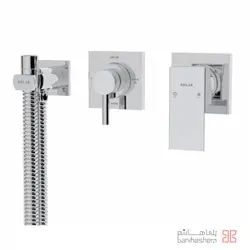 ملزومات توالت بیده دار توکار لاکچری کلار مدل فلت کروم