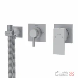 ملزومات توالت بیده دار توکار لاکچری کلار مدل فلت کروم مات