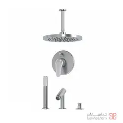 ملزومات دوش توکار کلاسیک کلار مدل فلور تیپ 5 کروم مات