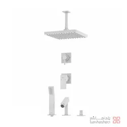 ملزومات دوش توکار لاکچری کلار مدل فلت تیپ 5 سفید