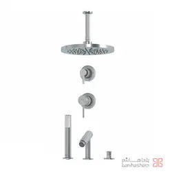 ملزومات دوش توکار لاکچری کلار مدل فلور تیپ 5 کروم مات