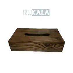 جا دستمال کاغذی چوبی سندبلاست شده کد ۱۰۰۰۲۲