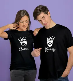 تیشرت ست Queen & king طرح 2