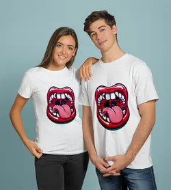 تیشرت لب قرمز