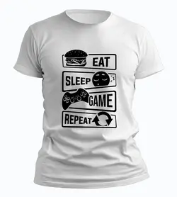 تیشرت غذا خواب بازی تکرار (Eat Sleep Game Repeat)