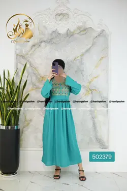 پیراهن بلند سوزن دوزی هندی