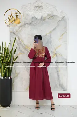 پیراهن بلند سوزن دوزی هندی