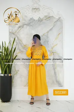 پیراهن بلند سوزن دوزی هندی