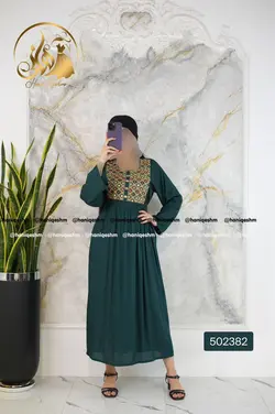 پیراهن بلند سوزن دوزی هندی