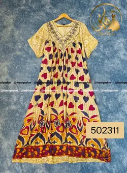 پیراهن نخی هندی طرح قلبی