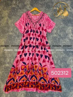 پیراهن نخی هندی طرح قلبی