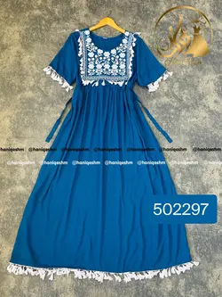 پیراهن نخی هندی منگوله دار