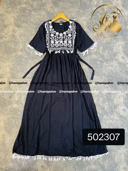 پیراهن نخی هندی منگوله دار