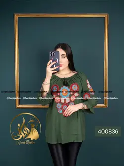 بلوز طرح گل دایره برجسته