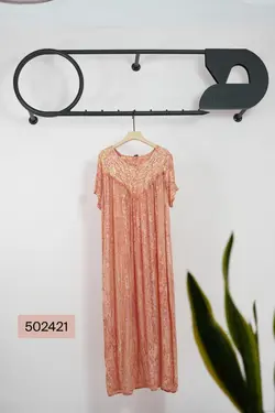 پیراهن ماکسی نخی راحت طرح شبنم